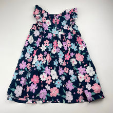 Load image into Gallery viewer, Girls lightweight, navy floral dress, no labels, armpit to armpit: 28cm, GUC, size 2-3, L: 53cm