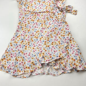 Girls David Jones, viscose floral ruffle dress, EUC, size 8, L: 60cm