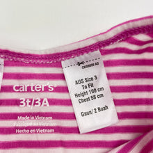 Load image into Gallery viewer, Girls Carters, striped cotton casual dress, EUC, size 3, L: 51cm