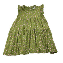Load image into Gallery viewer, Girls Next, green floral cotton dress, GUC, size 2-3, L: 46cm
