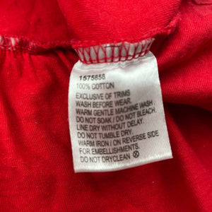 Girls Mango, red cotton short sleeve dress, EUC, size 2, L: 42cm