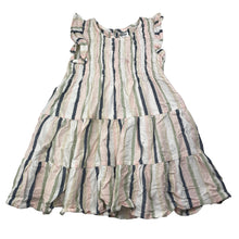 Load image into Gallery viewer, Girls Anko, striped viscose /cotton / linen dress, GUC, size 4, L: 49cm