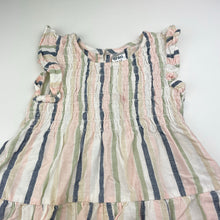 Load image into Gallery viewer, Girls Anko, striped viscose /cotton / linen dress, GUC, size 4, L: 49cm