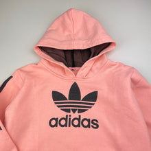Load image into Gallery viewer, Girls Adidas, fleece lined hoodie sweater, labels, removed, armpit to armpit: 40cm, shoulder to cuff: 45cm, FUC, size 7-8,  