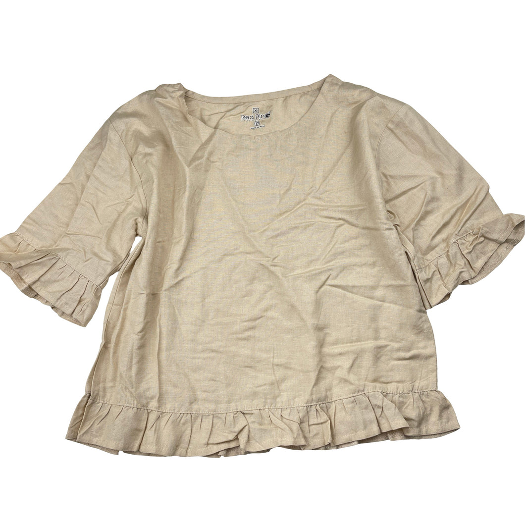 Girls Red Ring, lightweight short sleeve top, armpit to armpit: 41.5cm, EUC, size 12,  