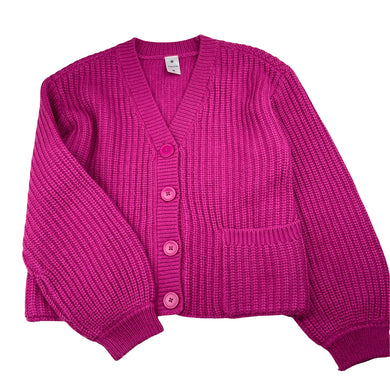 Girls Target, pink chunky knit cardigan, GUC, size 12,  