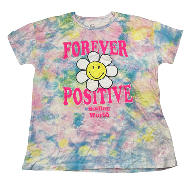 Girls SMILEY WORLD, tie dyed cotton tee / top, EUC, size 14,  