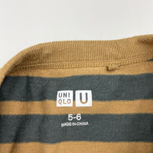 Load image into Gallery viewer, Boys Uniqlo, striped cotton long sleeve top, FUC, size 5-6,  