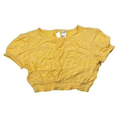 Girls Anko, yellow floral cropped viscose top, EUC, size 12,  