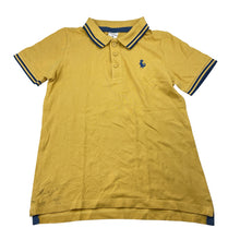 Load image into Gallery viewer, Boys Brilliant Basics, yellow cotton polo shirt top, dinosaur, GUC, size 7,  