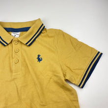Load image into Gallery viewer, Boys Brilliant Basics, yellow cotton polo shirt top, dinosaur, GUC, size 7,  