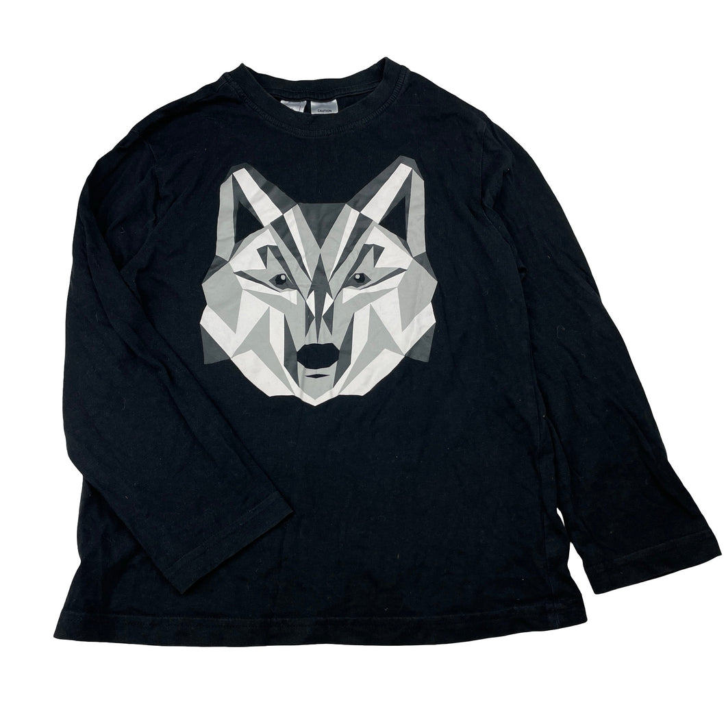 Boys Kids & Co, cotton long sleeve pyjama top, wolf, GUC, size 8,  
