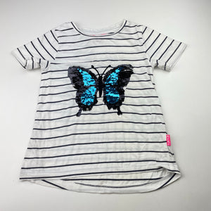 Girls WA Jacobs, KiKi Koala flip sequin butterfly tee / top, FUC, size 6,  