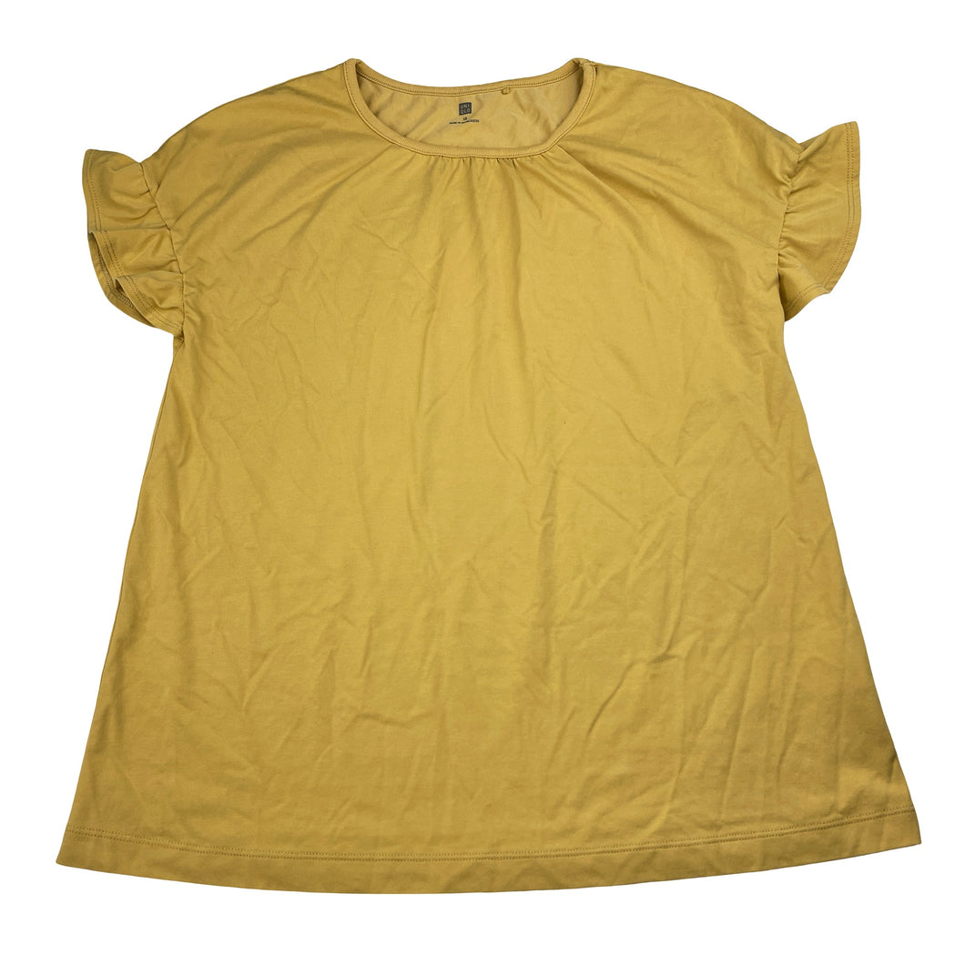 Girls Uniqlo, yellow short sleeve top, EUC, size 13,  