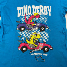 Load image into Gallery viewer, Boys Tilt, blue cotton tee / top, dinosaurs, EUC, size 7,  