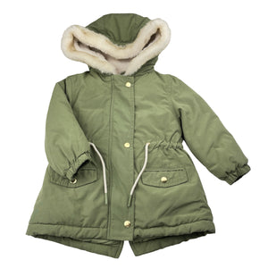 Girls Target, khaki hooded jacket / coat, EUC, size 2,  