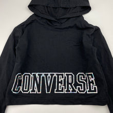 Load image into Gallery viewer, Girls CONVERSE, black cropped hooded long sleeve top, EUC, size 5,  