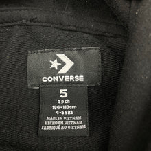 Load image into Gallery viewer, Girls CONVERSE, black cropped hooded long sleeve top, EUC, size 5,  