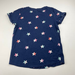 Girls B Collection, navy cotton tee / top, stars, GUC, size 7,  