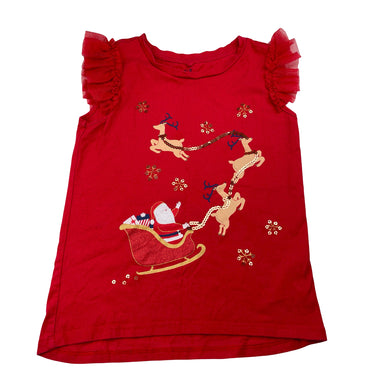 Girls Anko, cotton Christmas tee / top, GUC, size 8,  