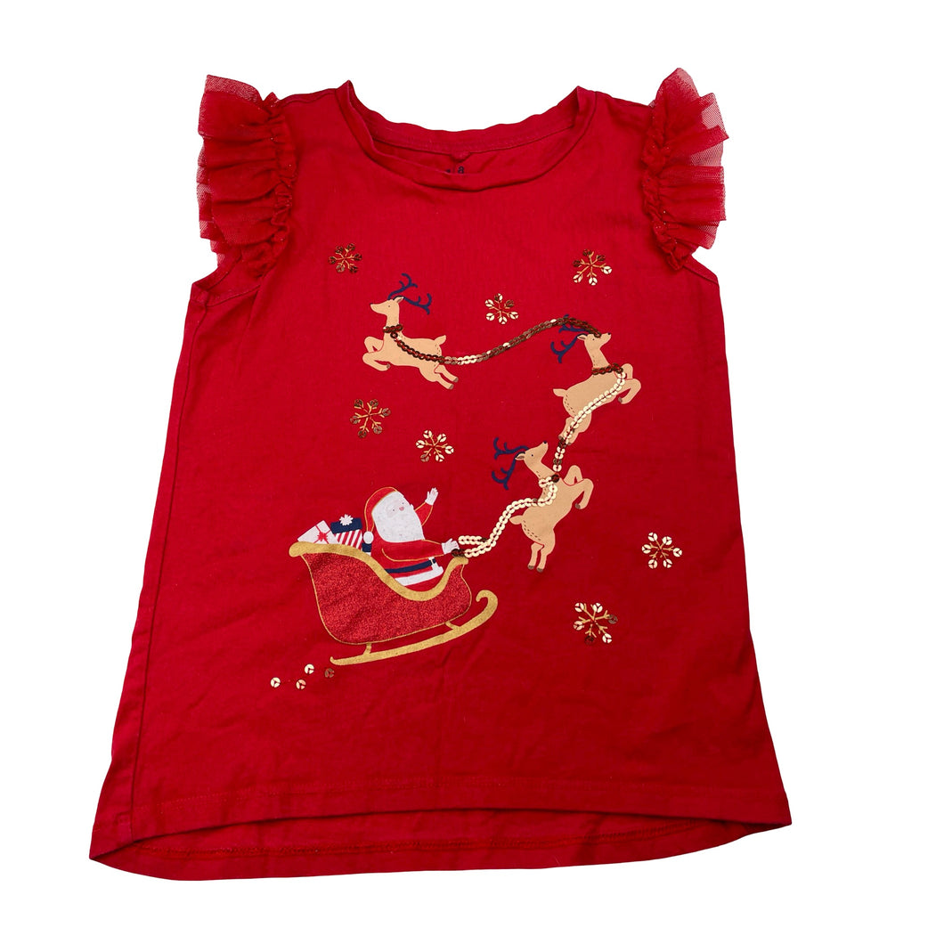 Girls Anko, cotton Christmas tee / top, GUC, size 8,  