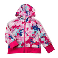 Load image into Gallery viewer, Girls Bonds, bright floral zip hoodie sweater, wash fade/pilling, FUC, size 3,  