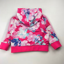 Load image into Gallery viewer, Girls Bonds, bright floral zip hoodie sweater, wash fade/pilling, FUC, size 3,  