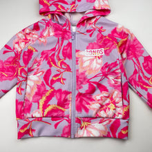 Load image into Gallery viewer, Girls Bonds, bright floral zip hoodie sweater, pilling, FUC, size 4,  