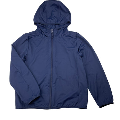 Unisex Uniqlo, navy lightweight zip up hooded top, EUC, size 5-6,  