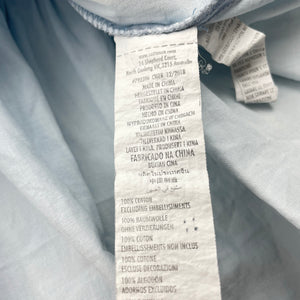 Girls Cotton On, chambray cotton long sleeve dress, mark right sleeve, FUC, size 4, L: 58cm