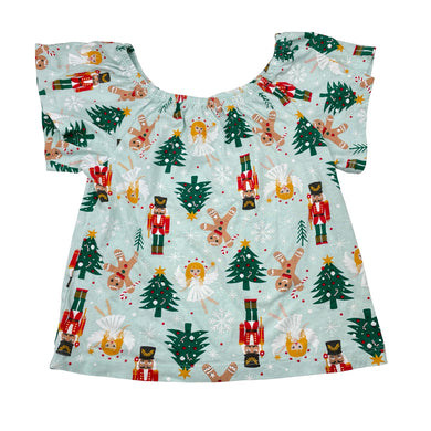 Girls B&L, cotton Christmas tee / top, GUC, size 7,  