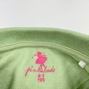 Girls Pinkabuds, green cotton polo shirt top, FUC, size 6-7,  