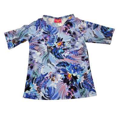 Girls CUPID GIRL, floral short sleeve rashie / swim top, EUC, size 3,  