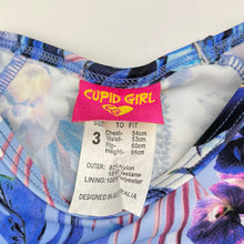 Load image into Gallery viewer, Girls CUPID GIRL, floral short sleeve rashie / swim top, EUC, size 3,  