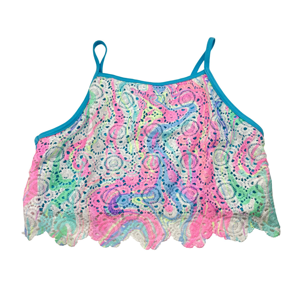 Girls Mango, cropped swim top, EUC, size 16,  