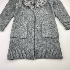 Girls Anko, soft feel knitted long cardigan, single button fasten, L: 56cm, GUC, size 3,  