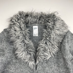 Girls Anko, soft feel knitted long cardigan, single button fasten, L: 56cm, GUC, size 3,  