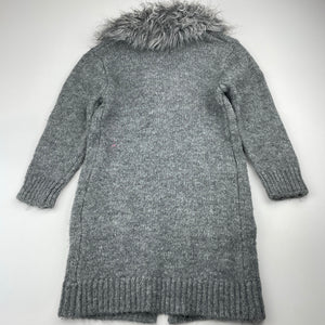 Girls Anko, soft feel knitted long cardigan, single button fasten, L: 56cm, GUC, size 3,  
