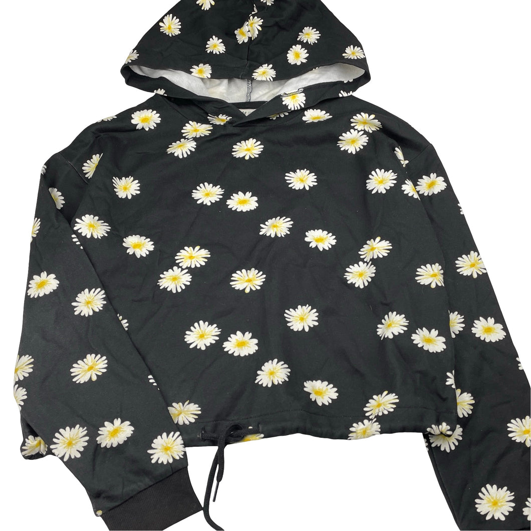 Girls H&M, floral fleece lined lightweight hoodie sweater, EUC, size 13-14,  