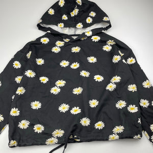 Girls H&M, floral fleece lined lightweight hoodie sweater, EUC, size 13-14,  