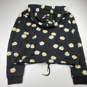 Girls H&M, floral fleece lined lightweight hoodie sweater, EUC, size 13-14,  