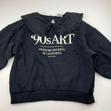 Load image into Gallery viewer, Girls Zara, black fleece lined sweater / jumper, EUC, size 8,  