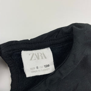 Girls Zara, black fleece lined sweater / jumper, EUC, size 8,  