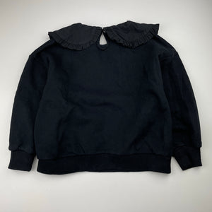 Girls Zara, black fleece lined sweater / jumper, EUC, size 8,  