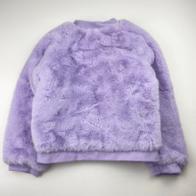 Load image into Gallery viewer, Girls Anko, purple zip up faux fur jacket / coat, EUC, size 6,  