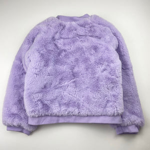 Girls Anko, purple zip up faux fur jacket / coat, EUC, size 6,  