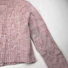 Load image into Gallery viewer, Girls Cotton On, pink marle knitted cardigan, light mark right elbow, FUC, size 7-8,  