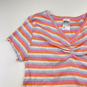 Girls Anko, stretchy ribbed tee / top, EUC, size 8,  
