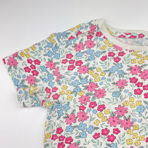 Girls Anko, floral cotton tee / top, FUC, size 8,  