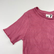 Load image into Gallery viewer, Girls Cotton On, ribbed metallic stripe tee / top, GUC, size 7,  
